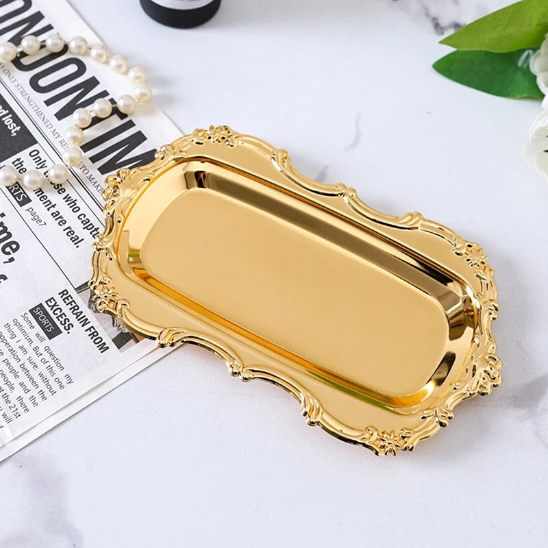 Vintage Iron Serving Tray | Dessert, Snack & Jewelry Organizer