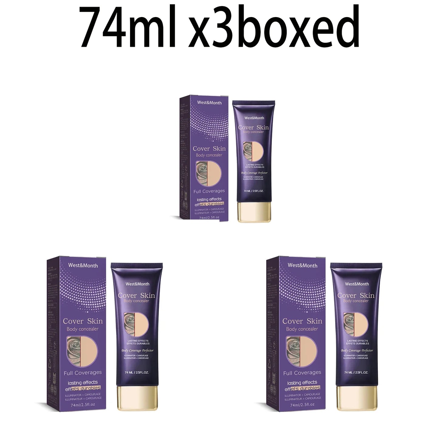 WEST MONTH 74ml Waterproof Tattoo Concealer Body Cover Cream