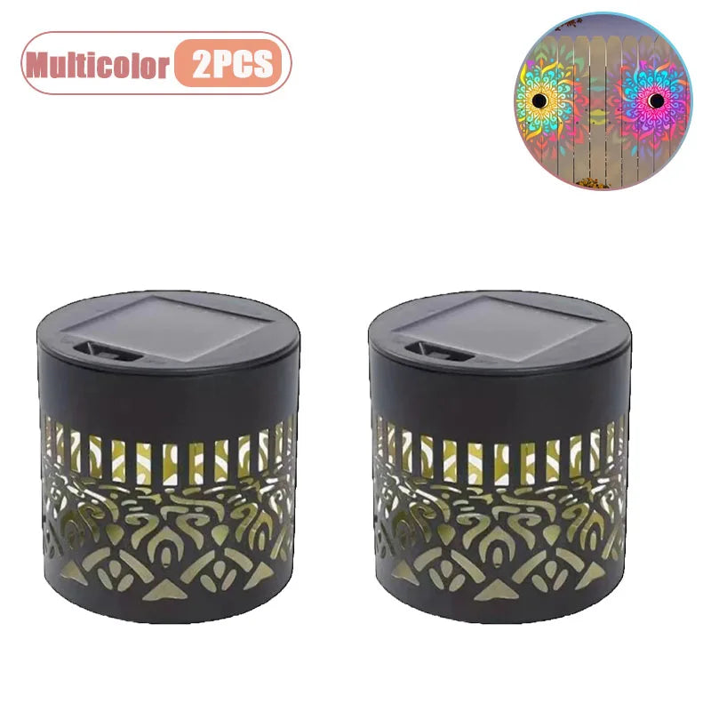 Solar Mandala Wall Lantern | Outdoor Waterproof Garden Fence Light