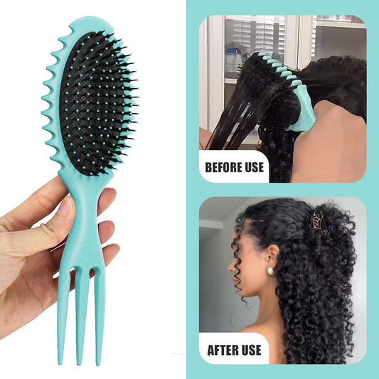 Curl Defining Bounce Hair Brush Barbershop Boar Bristle Comb Detangling Shaping Hairbrushes Professional Salon Home Styling Comb Peaceful Pleasures Health and Wellness