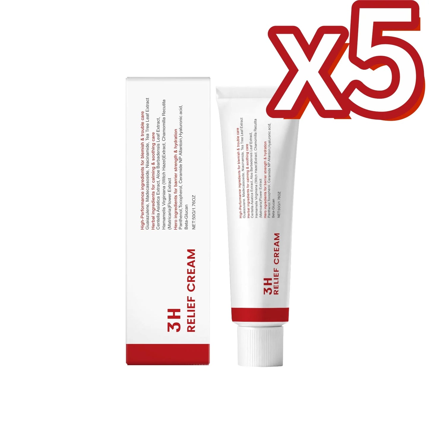 Centella Nicotinamide Skin Cream Strengthen Skin Barrier Moisturize Dry Skin Calm Sensitivity Smooth Fine Lines Skin Care Creams Peaceful Pleasures Health and Wellness 50g Boxed X5PCS
