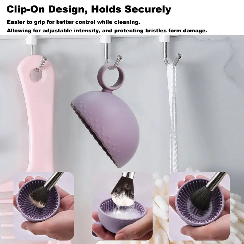 Makeup Brush Cleaner Soft Silicone Bowl Folding Powder Puff Eyeshadow