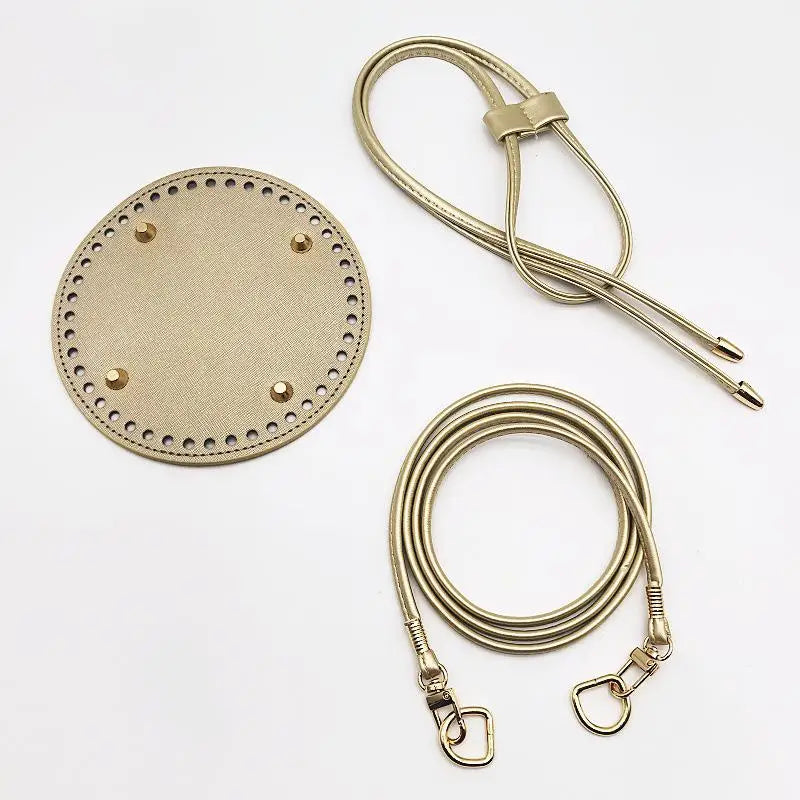 PU Leather Bucket Bag Base DIY Kit – Strap & Drawstring Set