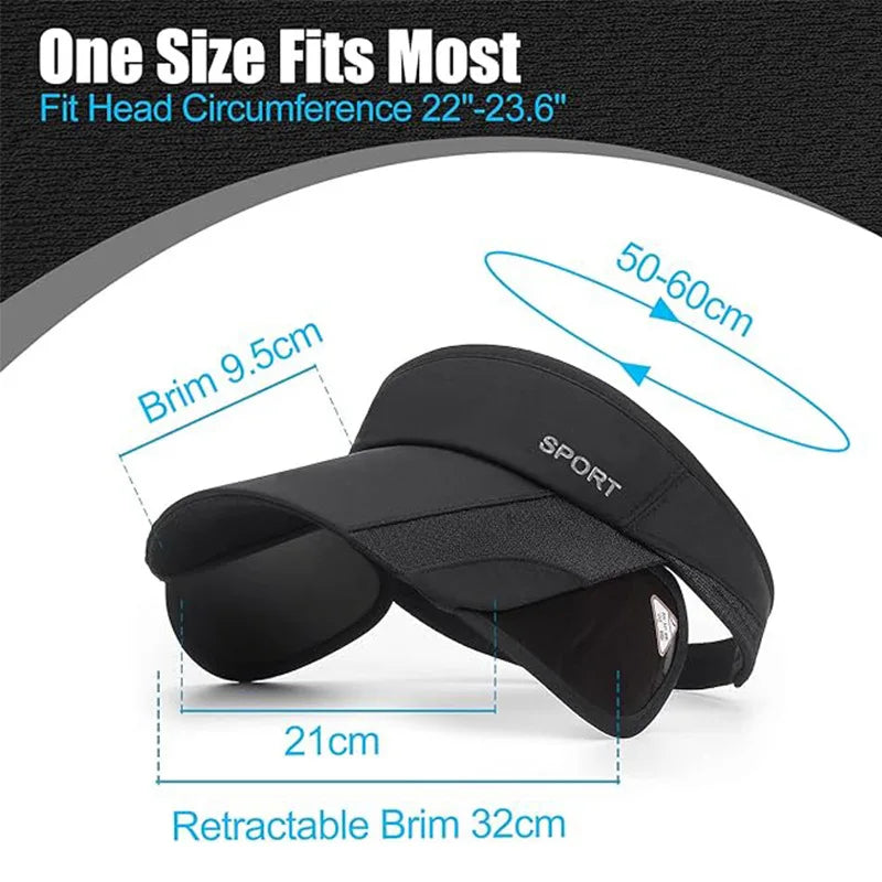Women's hats with a pull-out brim, summer sun visor, a retractable brim for face protection, a Korean-style large-brim cycling s Peaceful Pleasures Health and Wellness