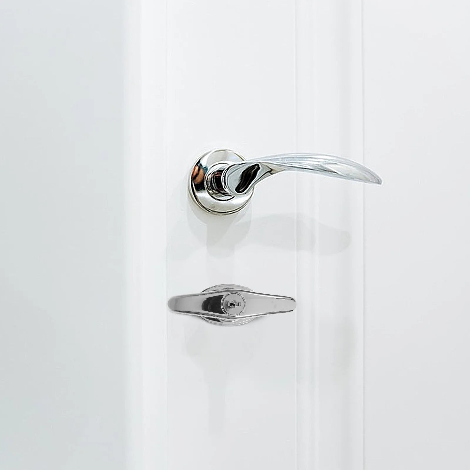 T Shaped Handle Lock Kit for Door Drawer Cabinet and Shed Outdoor Use All Weather Metal Construction Simple Mounting No Tools Peaceful Pleasures Health and Wellness