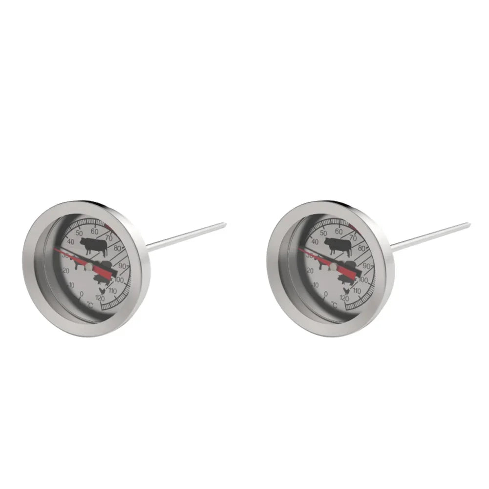 1-2PCS Dial Kitchen Thermometer 304 Stainless Steel 0-120 Degree Meat Temperature Probe Baking Cooking BBQ Temperature Meter Peaceful Pleasures Health and Wellness 2PCS thermometer