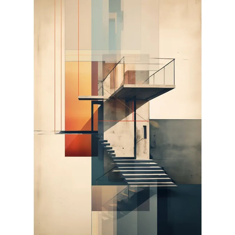 Abstract Bohemian Geometric Shapes Abstract Landscape Line Poster Printed Canvas Painting Wall Art Pictures Home Decor Gift Peaceful Pleasures Health and Wellness