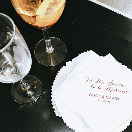 20Pcs Custom Christmas Wedding Napkins | Tis The Season Wedding Party Napkins Peaceful Pleasures Health and Wellness