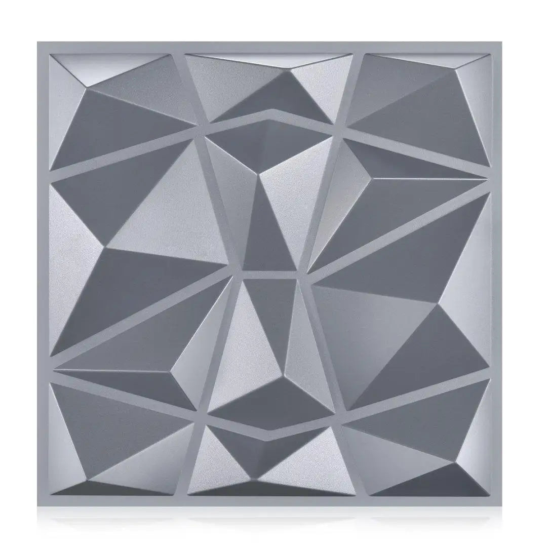 20/30PCS 3D diamond patterned PVC wall panel, suitable for indoor wall decoration, 11.8 x 11.8 inches (including tape) Peaceful Pleasures Health and Wellness GRAY 30pcs
