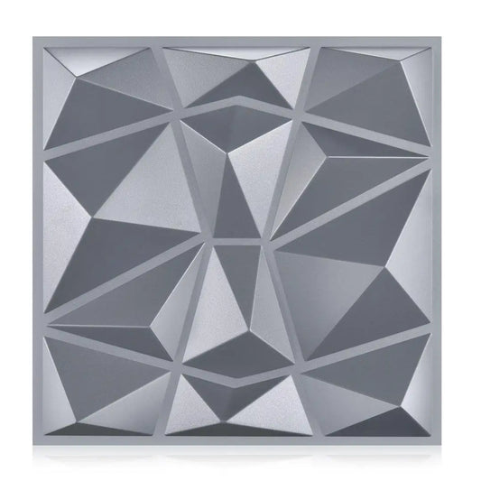 3D Wall Panels for Interior Wall Decor, Modern Diamond Textured Accent Wall Paneling for Gaming Living Room TV Wall Background Peaceful Pleasures Health and Wellness Diamond grey 20pcs