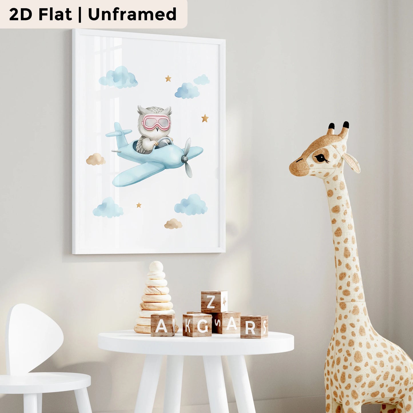 3-Piece Cartoon Rabbit Raccoon Canvas Wall Art | Room Decor