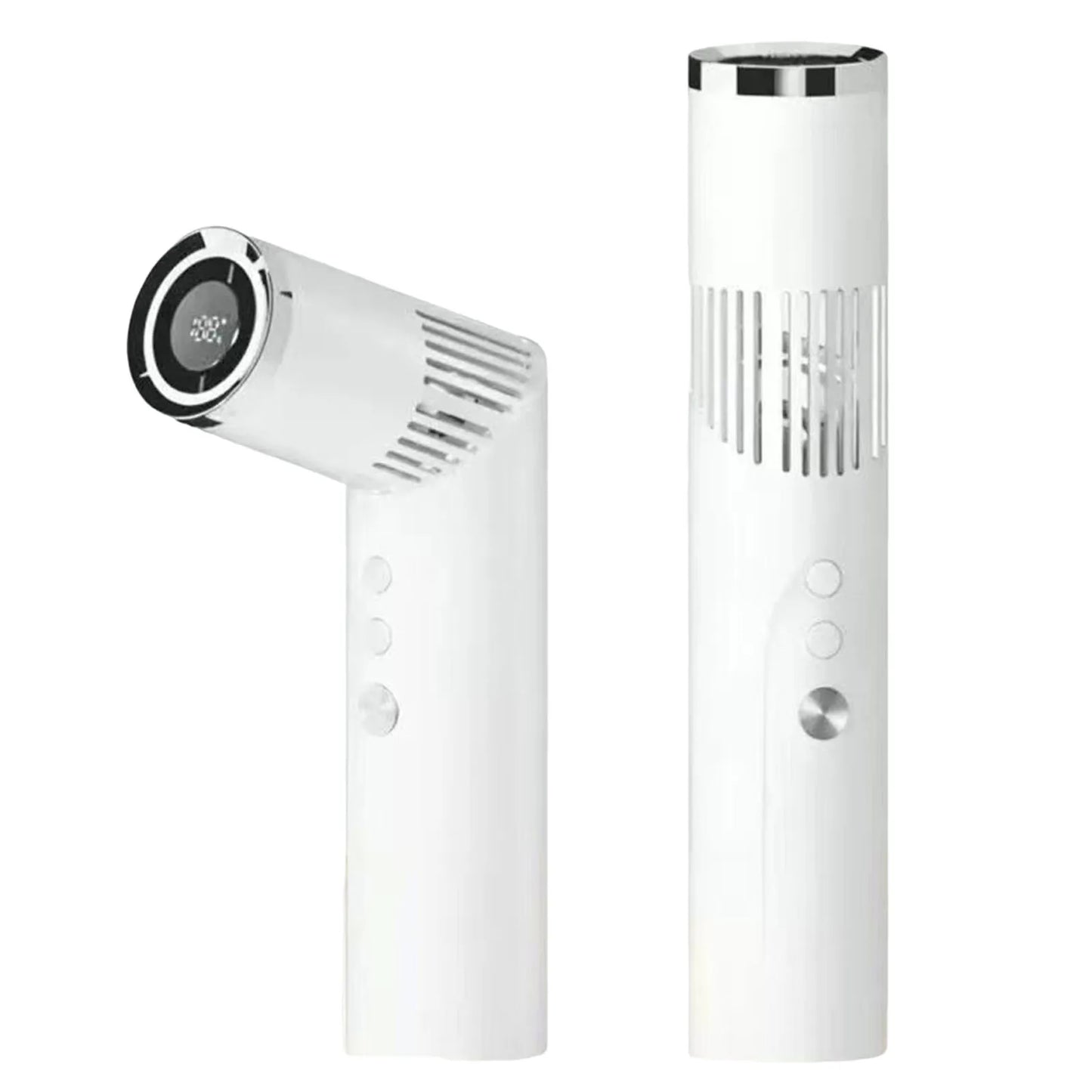 Type-C ABS Rechargeable Mini Fans with Handheld & Digital Display Whirlwind Cooler Fans for Women & Men Hot Weather Activities Peaceful Pleasures Health and Wellness White 100V-240V EU Plug