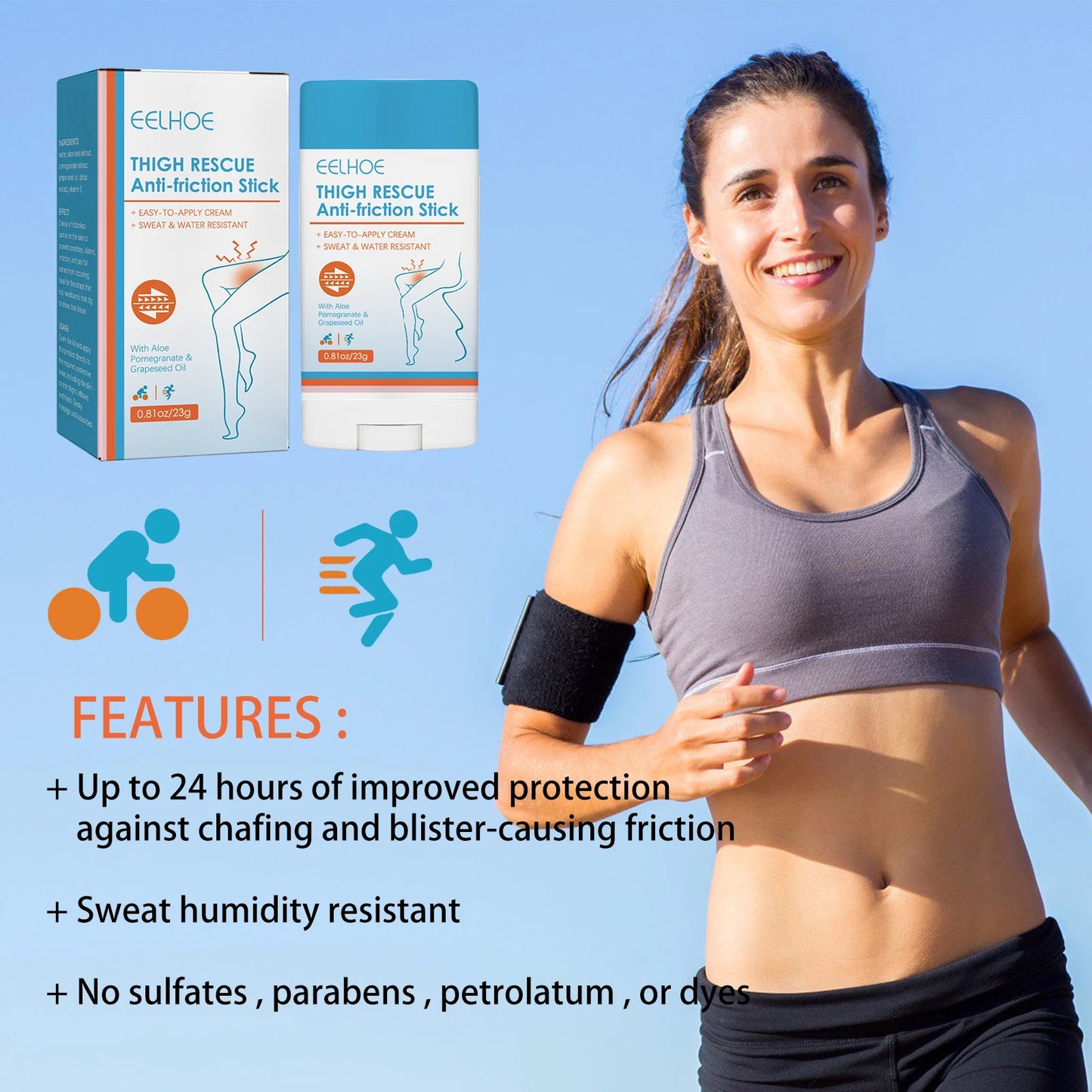 Anti-Chafe Stick for Thighs, Heels & Arms | 23g Skin Rescue Peaceful Pleasures Health and Wellness