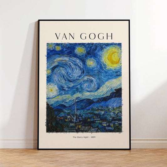 Van Gogh Starry Night Canvas Wall Art Print | Home Decor Canvas Wall Art Print Peaceful Pleasures Health and Wellness G4294 21x30cm Unframed