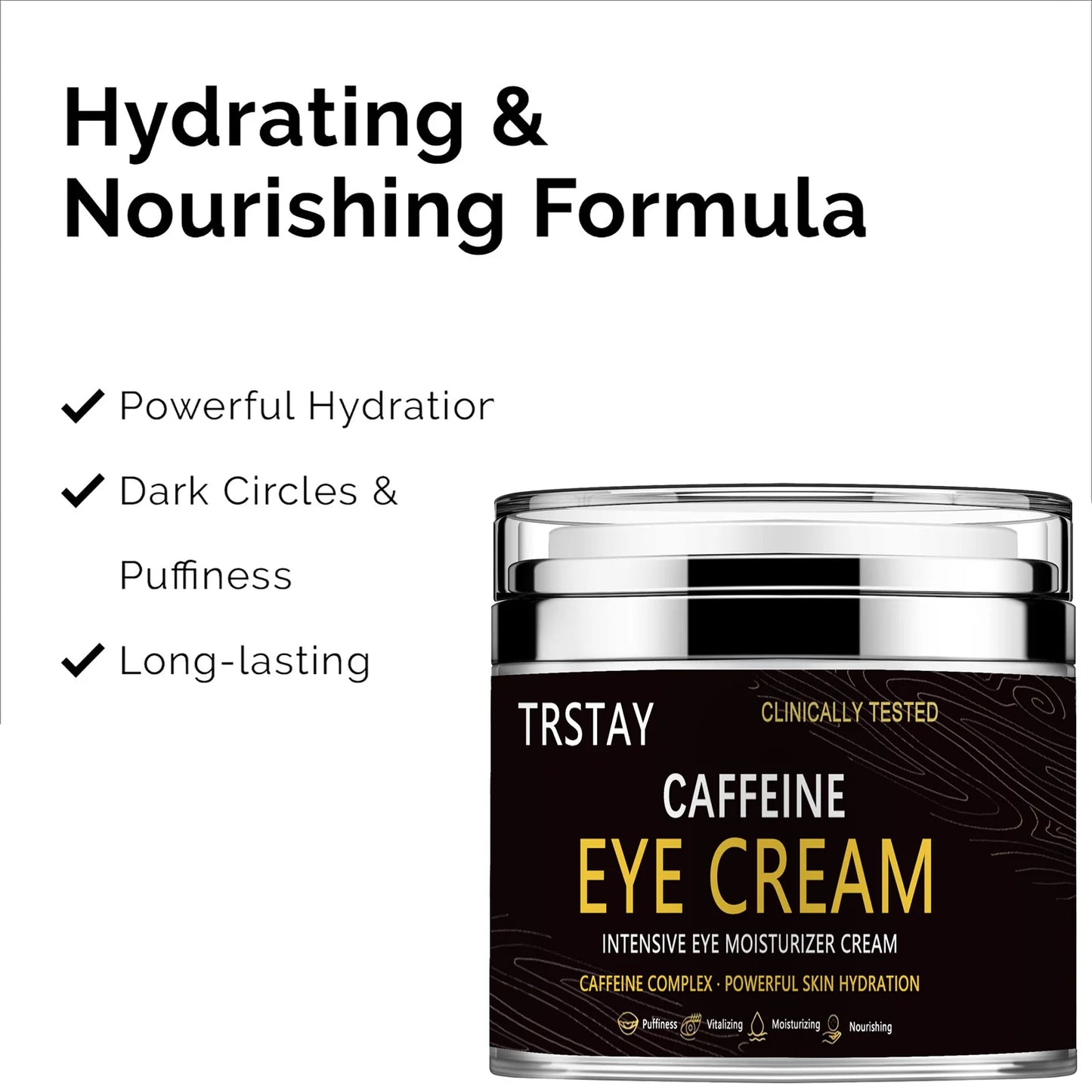 Caffeine Eye Cream For Anti Aging, Dark Circles, Bags, Puffiness. Great Under Eye Skin + Face Tightening, Eye Lift Treatment For Peaceful Pleasures Health and Wellness