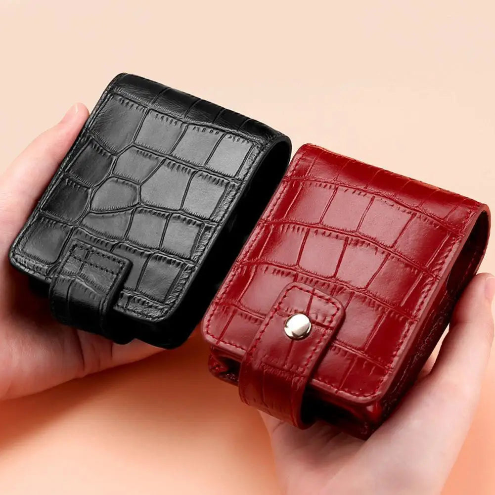 PU Lipstick Case Holder with Mirror Lipstick Holder Makeup Travel Cases Organizer Bag Mini Handheld Lipstick Pouch for Women Peaceful Pleasures Health and Wellness