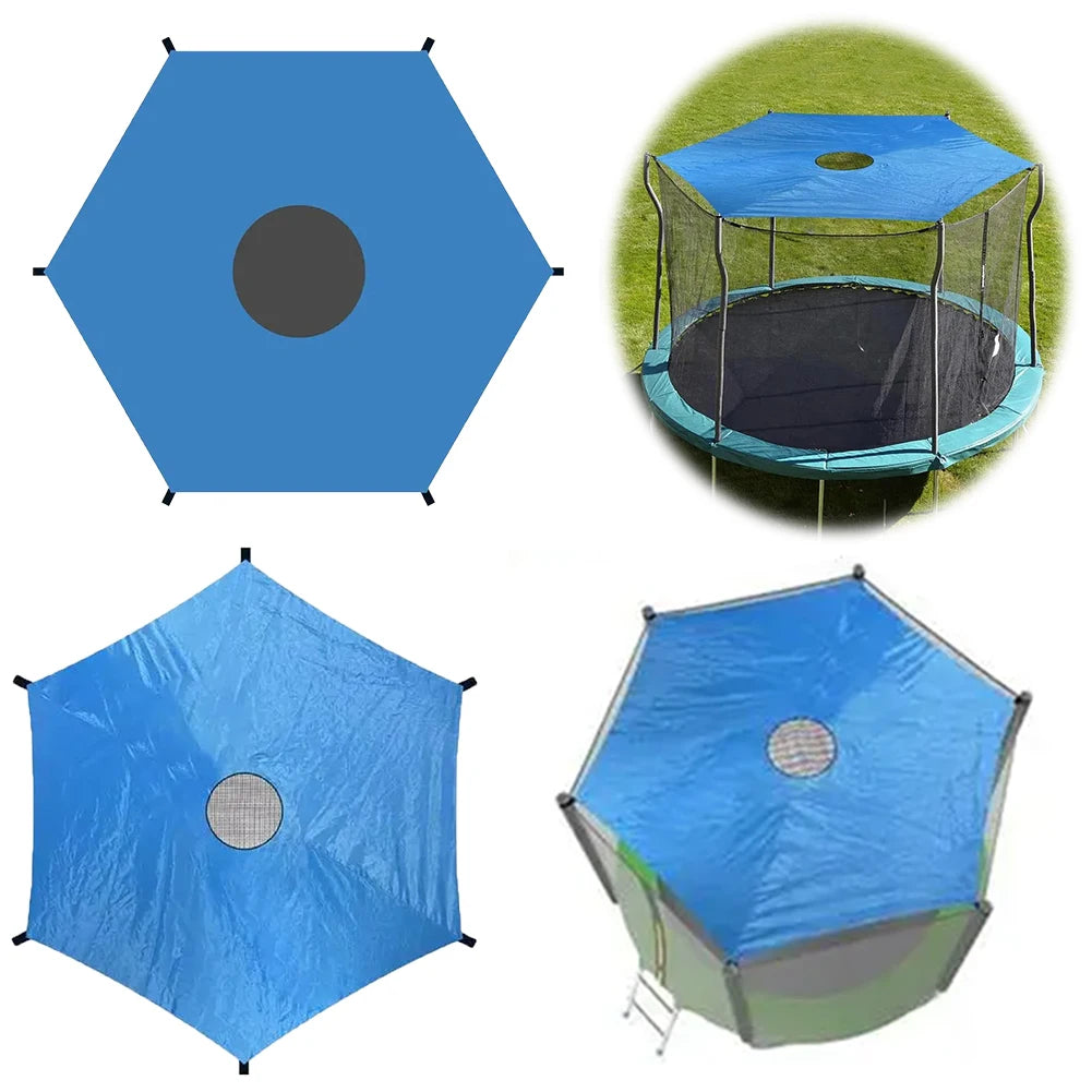 6/8/10ft Trampoline Shade Cover Anti-UV Trampolines Canopy Trampolines Sunshade Accessories for Outdoor Backyard Playground Peaceful Pleasures Health and Wellness