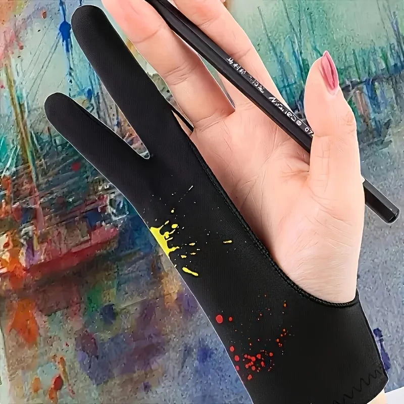 Artist Painting Gloves Universal Left Right Hands Two Fingers Smooth