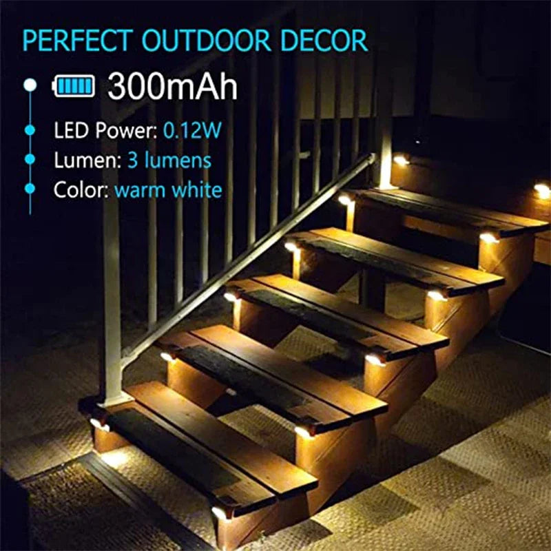 Solar LED Deck & Fence Lights | Waterproof Outdoor Garden Stair