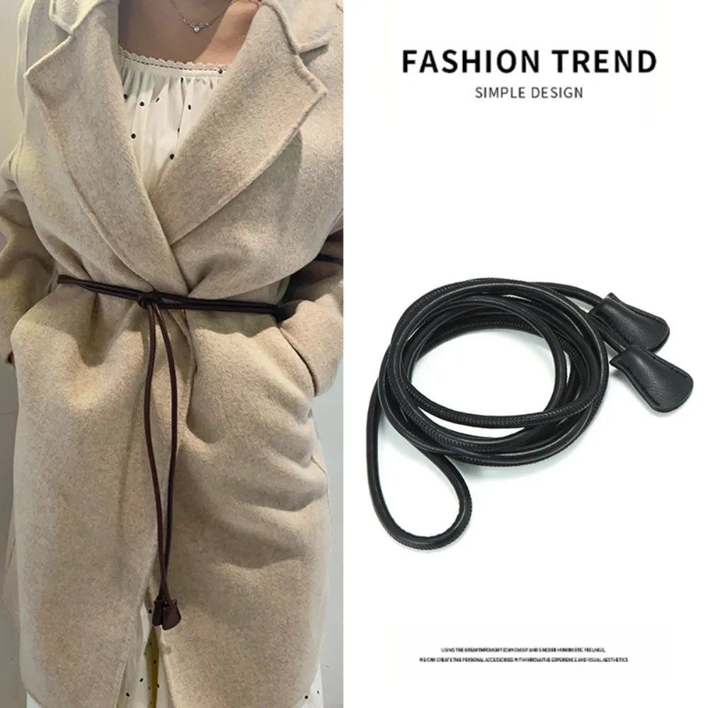 Knotted Waist Tie Belt – Vintage Punk PU Rope Waistband