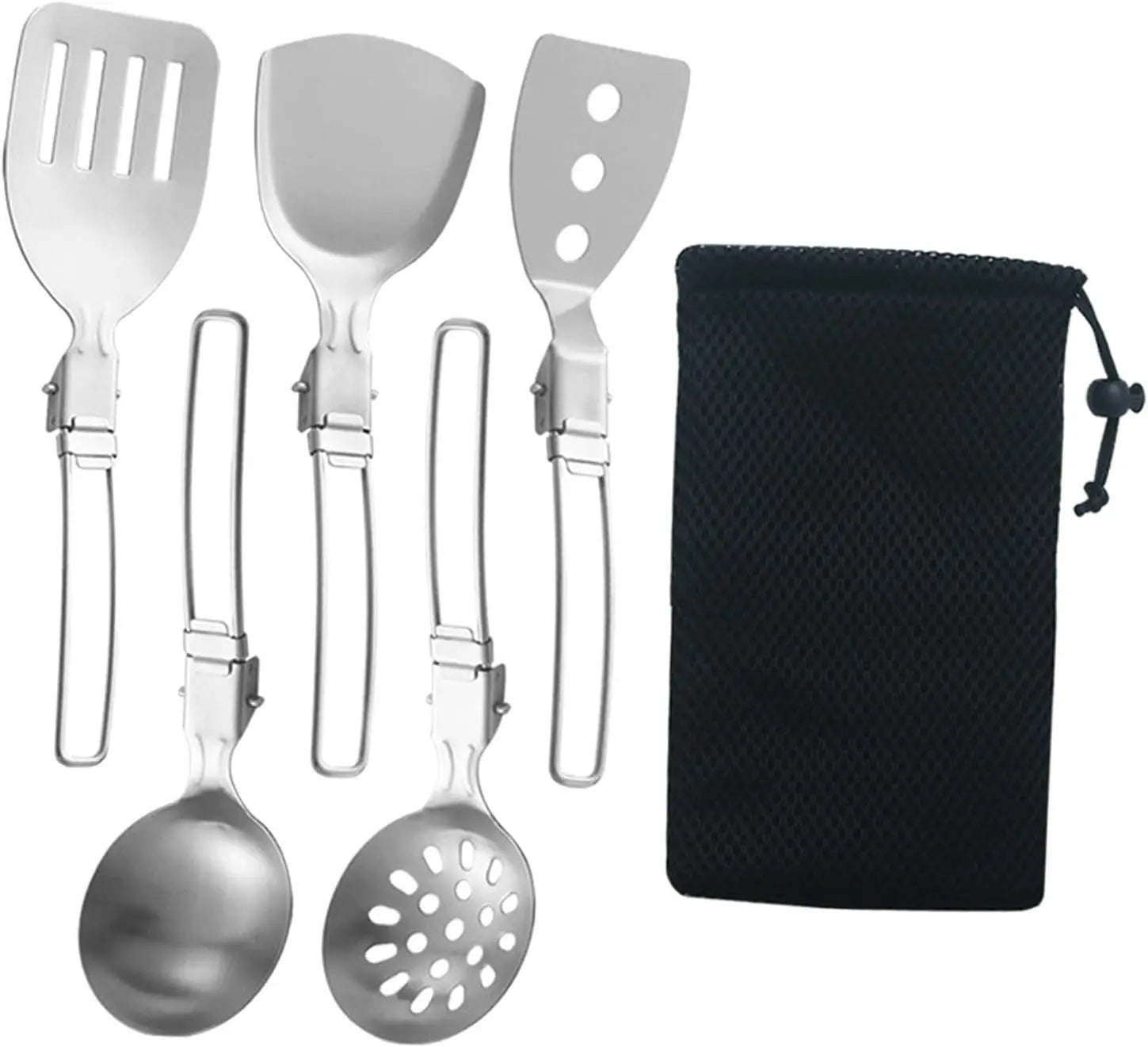 Folding Spatula Spoon Shovel Food Turner Portable 304 StainlessSteel Outdoor Camping BBQ Cooking Tableware Picnic Supplies ﻿ Peaceful Pleasures Health and Wellness