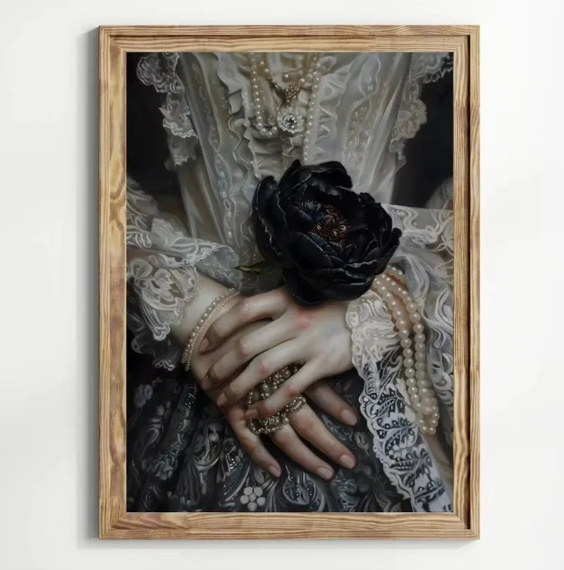 Mysterious Gothic Witchcraft Aesthetics Mirror Forest Women Wearing Veils Art Poster Canvas Bedroom Living Room Wall Decoration Peaceful Pleasures Health and Wellness ZLH5053 60x90cm No Frame