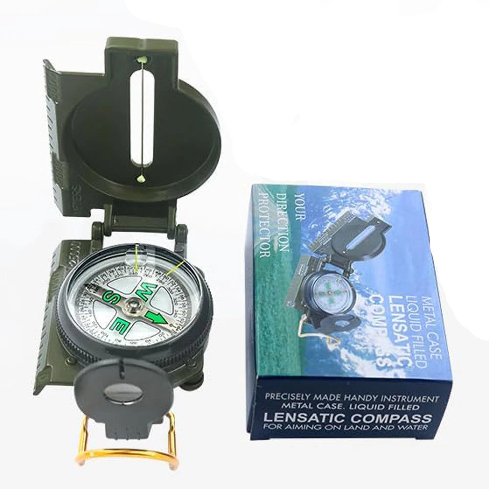 Waterproof High Precision Compass Outdoor Gadget Sports Hiking Mountaineering Professional Military Army Metal Sight Peaceful Pleasures Health and Wellness