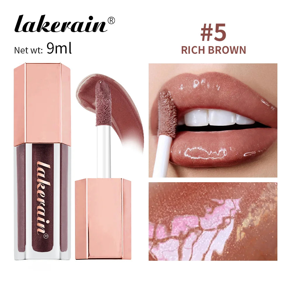 NEW Glitter Gloss Universal Lip Luminizer 8 Colors Makeup Lip Gloss Non-sticky Moisturizing Plumper Long Lasting Glitter Liquid Peaceful Pleasures Health and Wellness 5 rich brown
