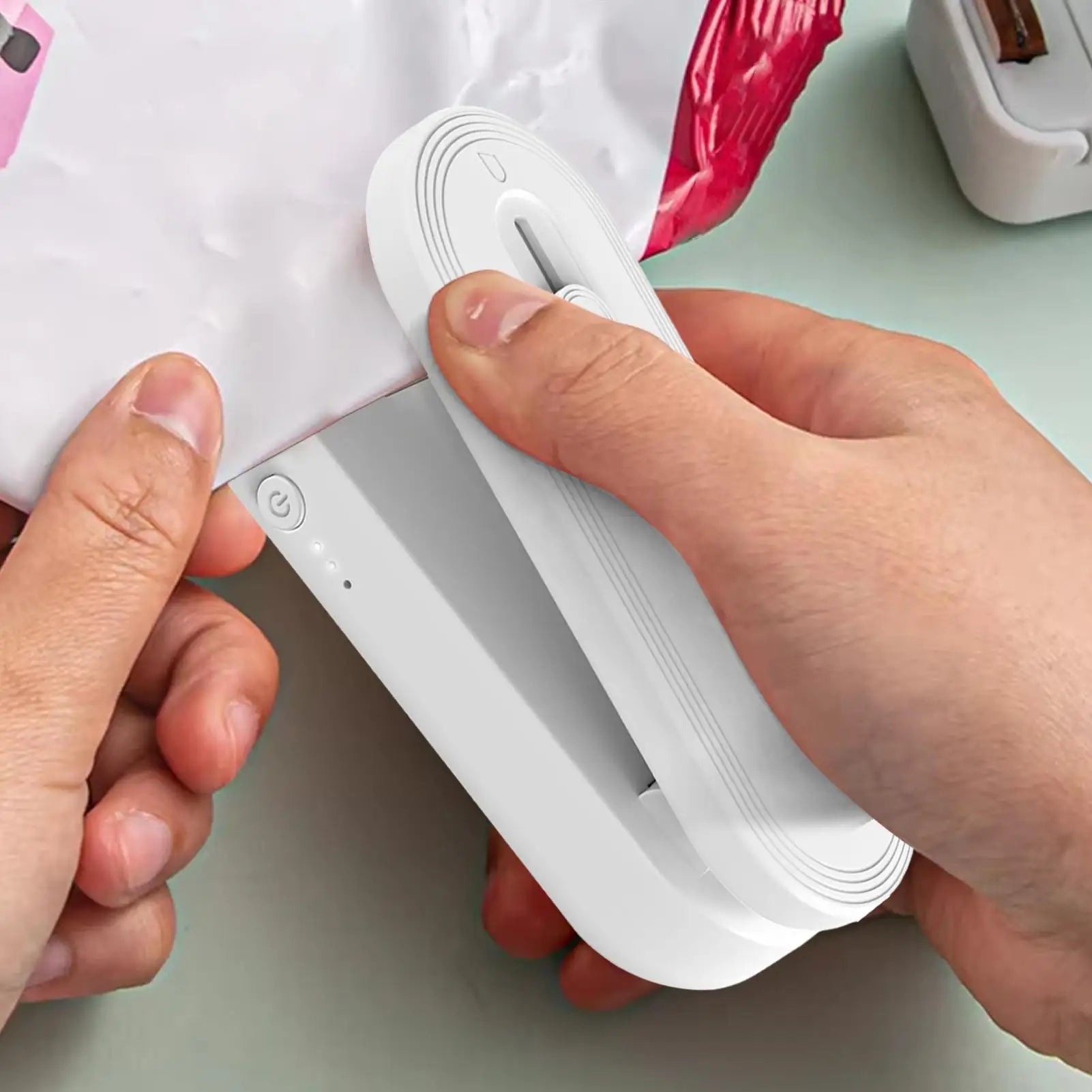 Bag Sealer And Cutter Rechargeable Food Saver Kitchen Gadgets Snack Bag Sealer With Cutter And Magnet For Home Pantry Travel Peaceful Pleasures Health and Wellness