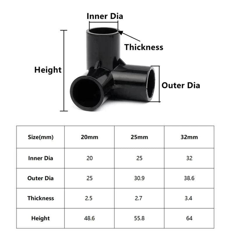 20/25/32/40/50mm PVC Pipe Connector Straight Elbow Tee Cross Joints Water Pipe Adapter 3/4 Ways Supply Joint DIY Accessories Peaceful Pleasures Health and Wellness