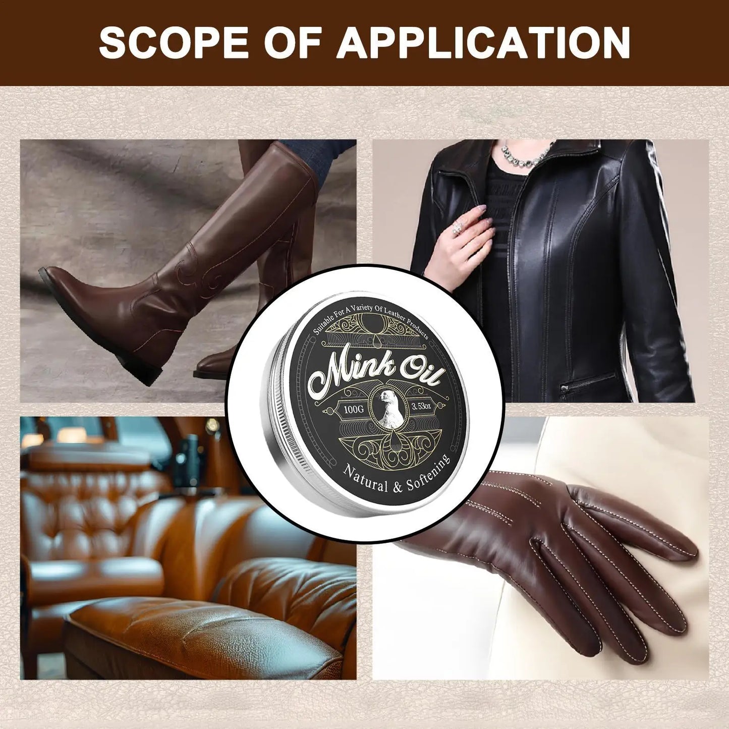Mink Oil Leather Cream 100g | Shoes, Bags & Furniture Care