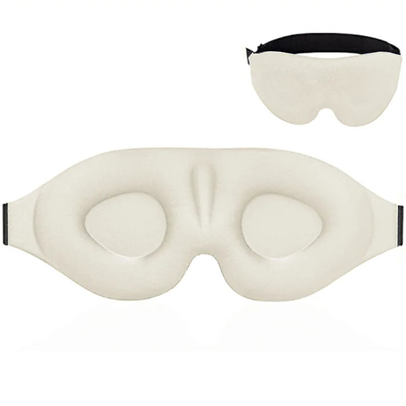 Eye Mask Blindfold For Unisex Soft Tiredness Relief Eye Cover Natural Sleeping Blind Eye Patch Skin Care Tool Peaceful Pleasures Health and Wellness Beige-1pcs
