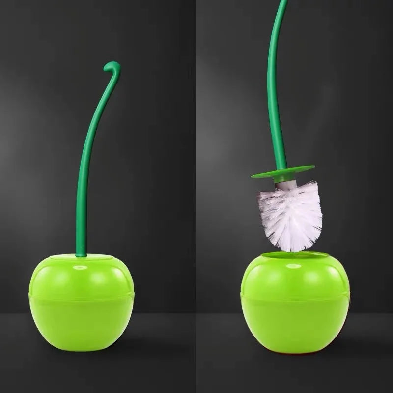 Cherry Shape Toilet Brush & Holder Set | Fun Bathroom Accessory