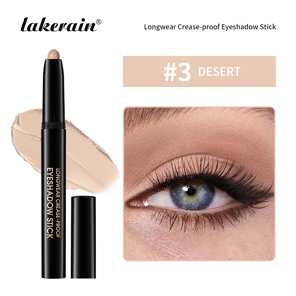 12 Colors Eyeshadow Pencil Stick Shimmer And Matte Waterproof Metallic Glitter Eye Shadow Highlighter Pencil Eyeshadow Cosmetics Peaceful Pleasures Health and Wellness 03 desert