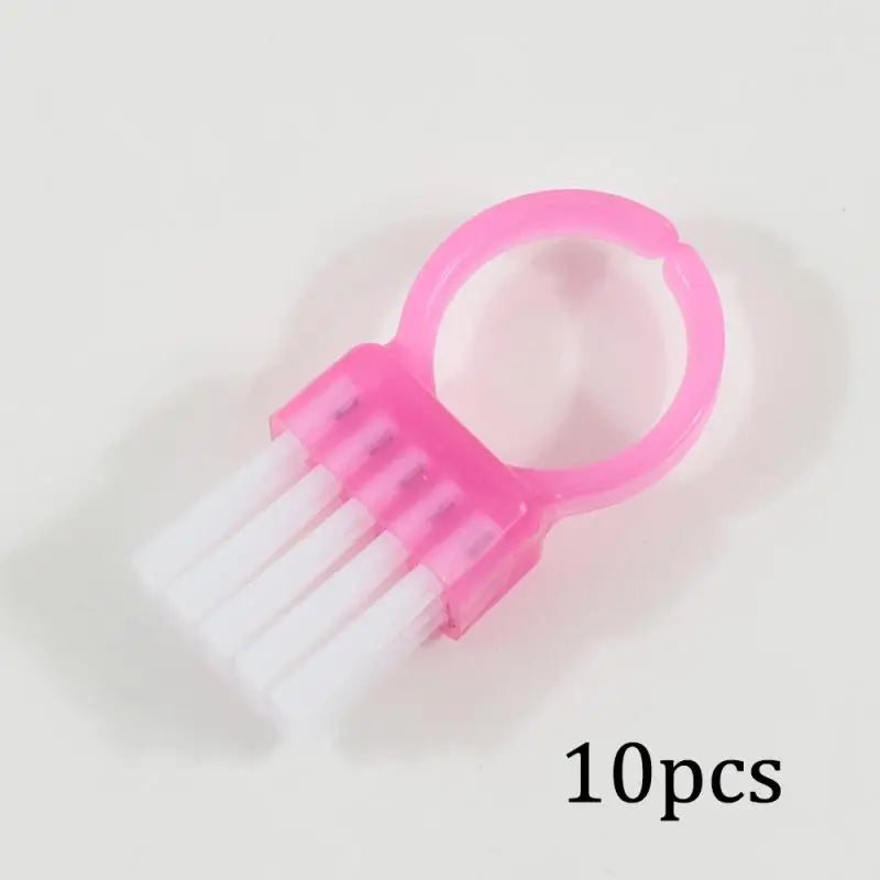 10Pcs Mini Ring Nail Dust Cleaning Brush Soft Hair DIY Nails Brushes Professional Dust Cleaning Make Up Brush Manicure Care Tool Peaceful Pleasures Health and Wellness 10Pcs Pink