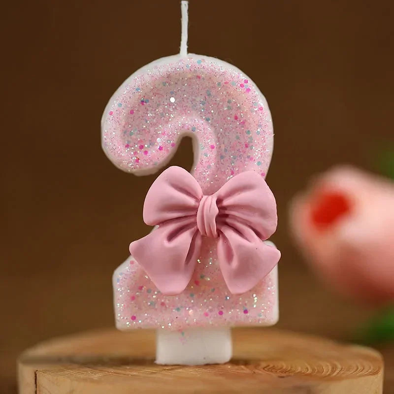 Hot Number Cake Candle Pink Glitter Birthday Candle 1 2 3 4 5 6 7 8 9 3D Number Candle Cake Topper Birthday Party Cake Decor Peaceful Pleasures Health and Wellness 2