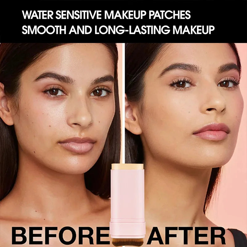 Concealing Foundation Stick 5 Shades With Built-In Brush, Brighten Lightweight and Waterproof Formula Face Contour Stick Makeup Peaceful Pleasures Health and Wellness