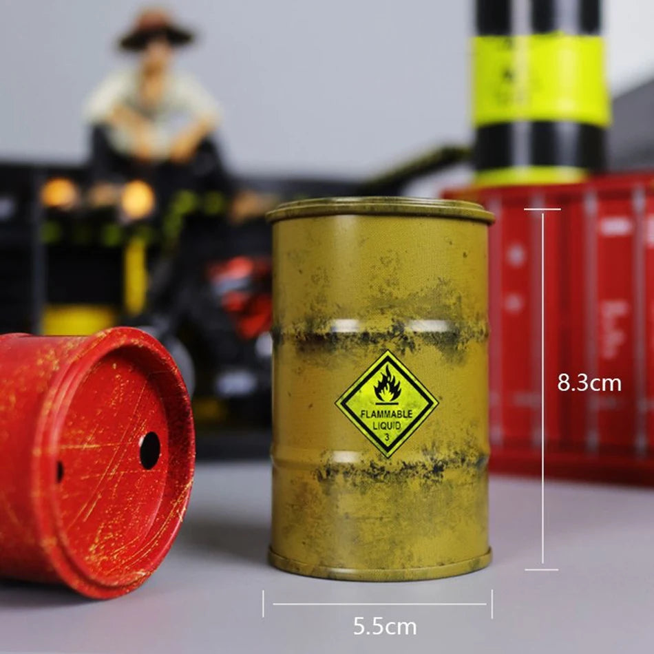 Iron Mini Oil Drum Model Chemistry Car Storage Box Desktop Decoration