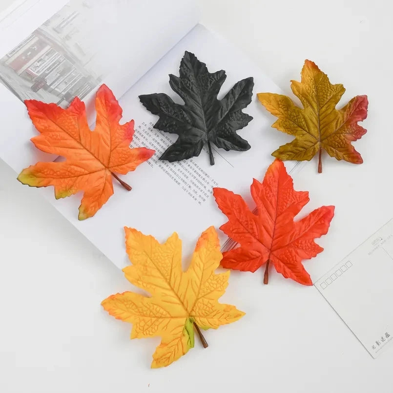 Artificial Silk Maple Leaves 10/20pcs – Autumn Wedding & Home Decor