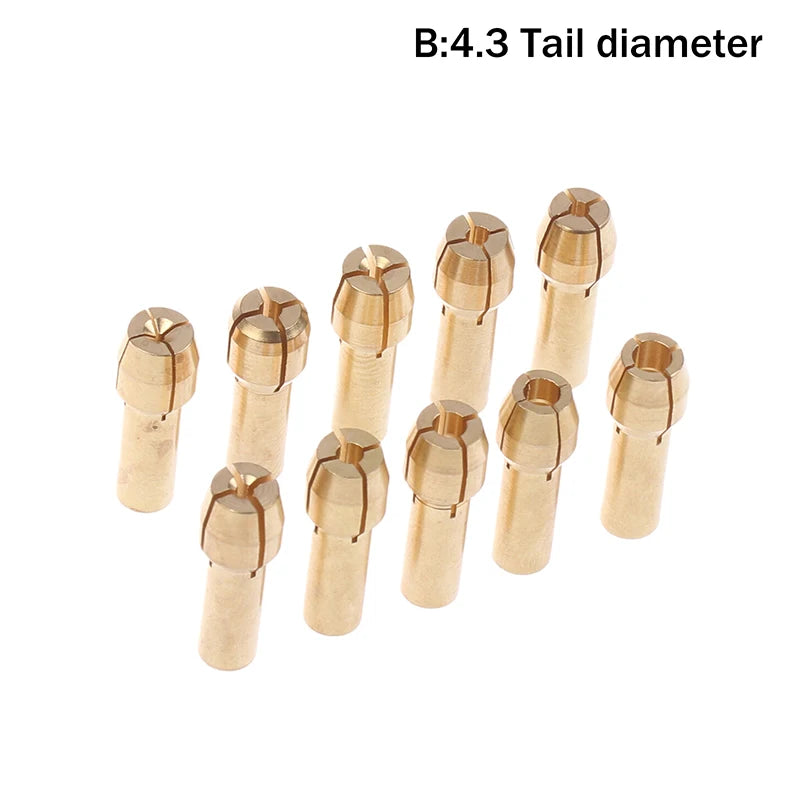10Pcs/set 0.5mm-3.2mm Mini Drill Chucks Adapter Chucks For Chuck Adapter Micro Collet Brass DIY Power Rotary Tool Peaceful Pleasures Health and Wellness B