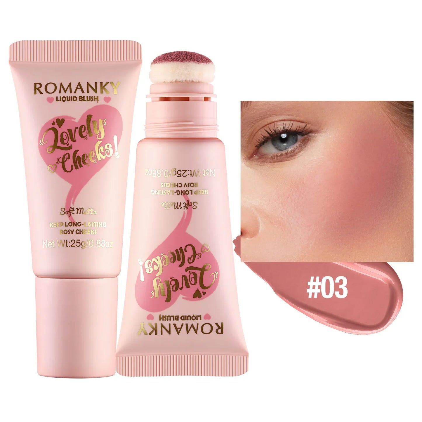 Velvet 6-Color Blush Stick | Pearl Shimmer Lips & Cheeks