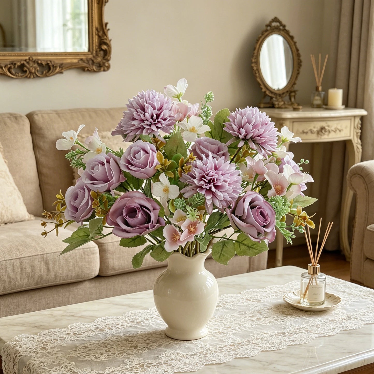 Artificial Silk Rose Bouquet for Wedding & Home Decor