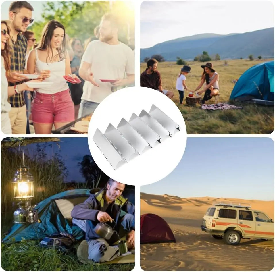 Tall Stove Windscreen-Gas Burner Windshield- Aluminum Camping Stove Folding Cooker Butane Burner For Outdoor Camping Picnic ﻿ Peaceful Pleasures Health and Wellness