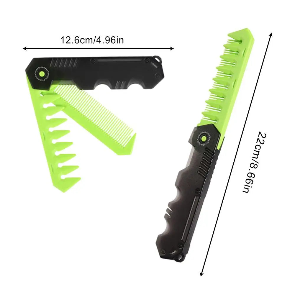 2-in-1 Portable Folding Comb – Wide Tooth & Beard Styling