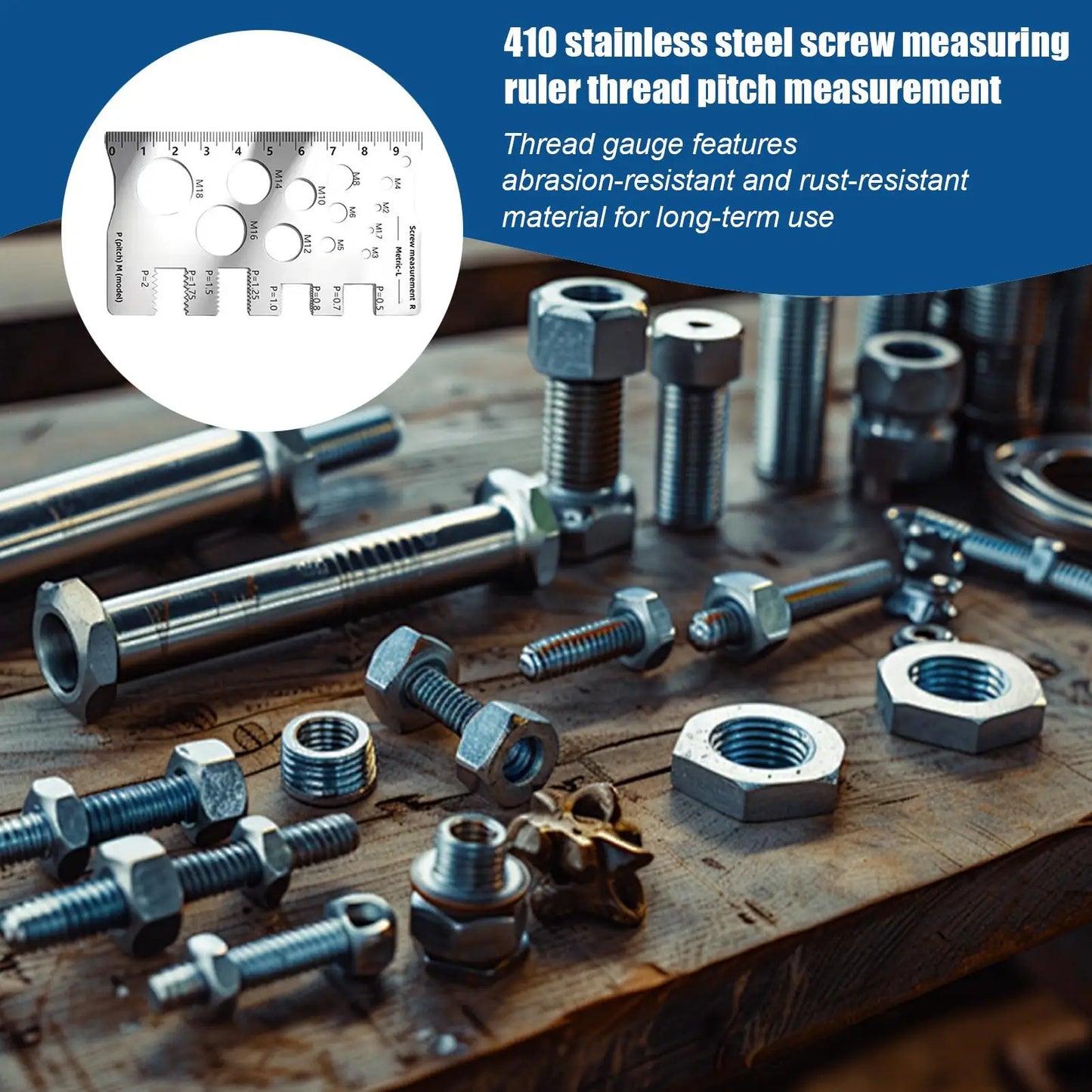 Stainless Steel Metric Thread Gauge | Screw Pitch Ruler Tool