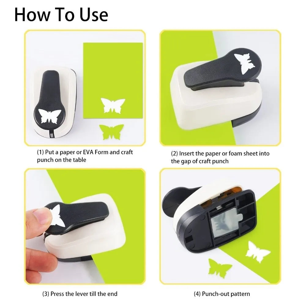 9/16/25 Mm Shape Hole Punch Press-Type Labor-saving Round Paper Punch Multi-Pattern Comfortable Grip Embossing Machine Peaceful Pleasures Health and Wellness