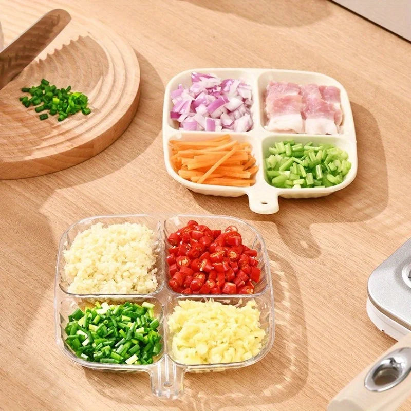 4-Grid Clear Fridge Organizer Box – Food & Veggie Crisper