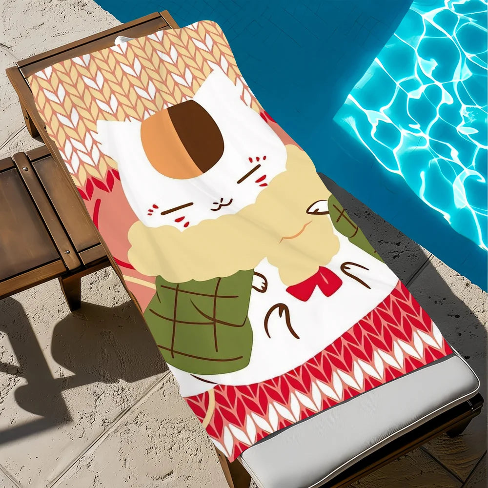 Anime Cat Nyanko Madara Quick-Dry Beach Towel | 11 Sizes Beach Towel Peaceful Pleasures Health and Wellness z7 STJ70x140CM