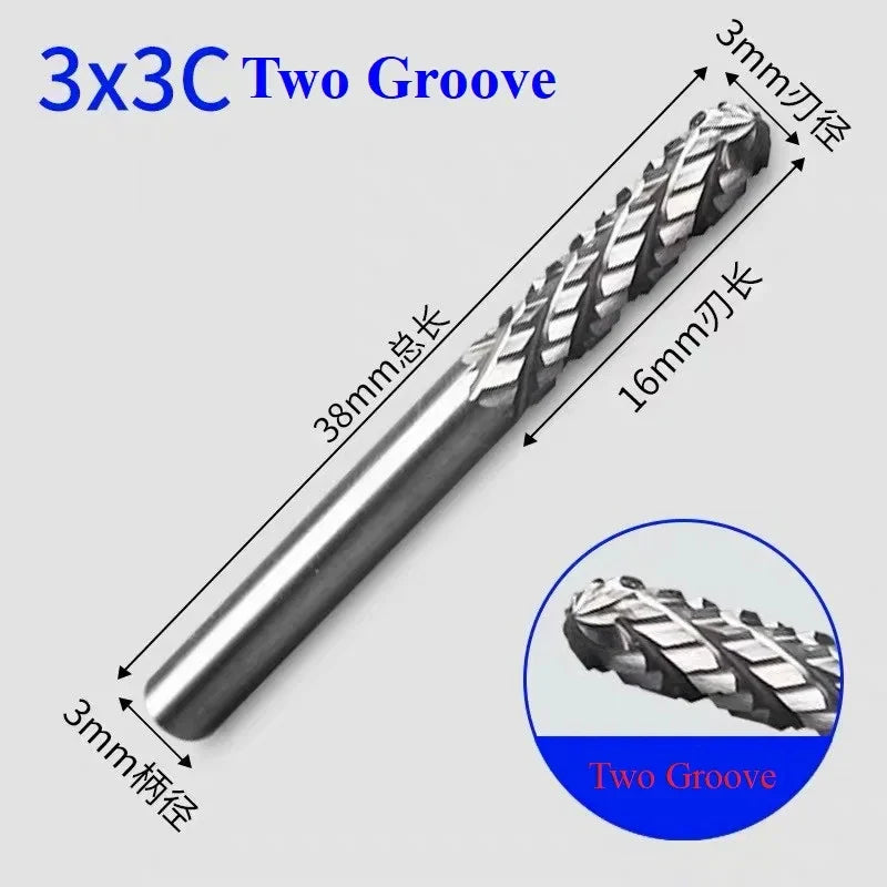 Tungsten Carbide Rotary Burr Set – 3mm Shank Grinding & Engraving