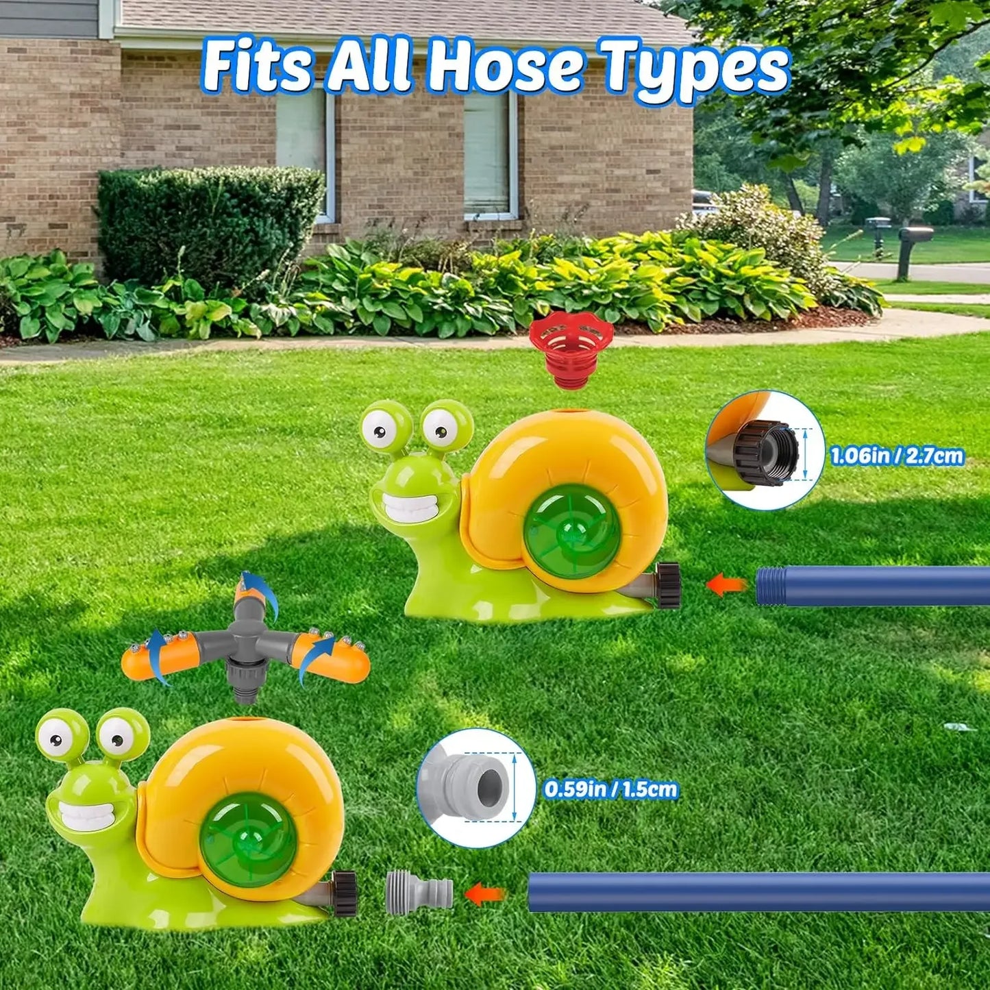 2-in-1 Snail Water Sprinkler Baseball Toy | 360° Rotating